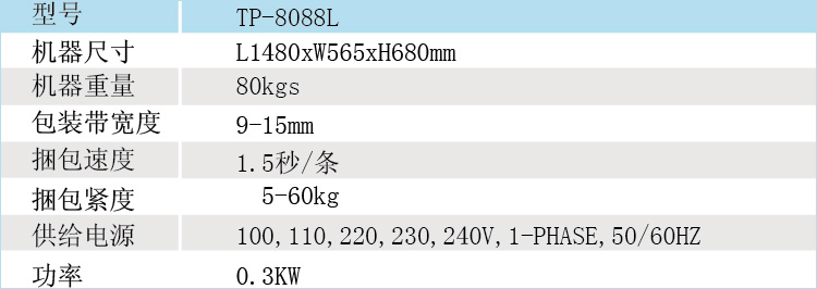 新型“双电机”半自动捆包机TP-8088L