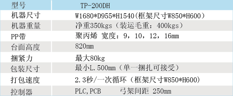 自动化双弓架TP-200DH